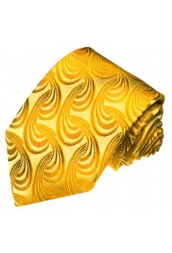 Krawatte 100% Seide Paisley gold gelb LORENZO CANA