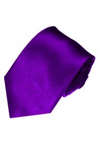 XL Herrenkrawatte 100% Seide Unifarben violett LORENZO CANA