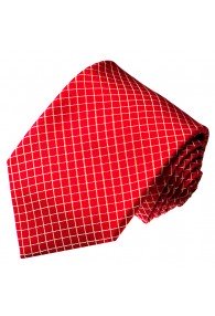 Krawatte 100% Seide Karo rot weiss LORENZO CANA