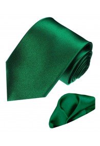 Krawattenset 100% Seide Unifarben jägergrün dunkelgrün LORENZO CANA