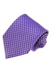 Krawatte 100% Seide Karo lila violett LORENZO CANA