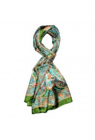 Schal für Männer türkis orange grün Paisley LORENZO CANA