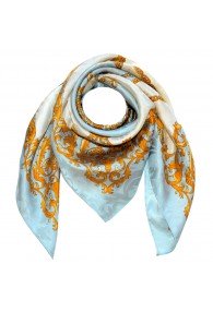 Tuch für Herren hellblau weiss gold Seide Floral LORENZO CANA