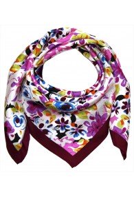 Tuch aus Seide violett Floral LORENZO CANA