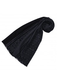 Viskose Winterschal Aztekenmuster Schwarz LORENZO CANA