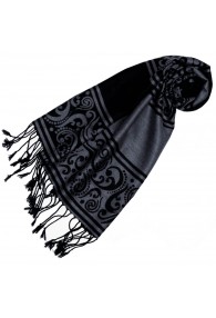 Viskose Winterschal Paisley Grau LORENZO CANA