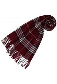 Polyacryl Herrenschal Karo Bordeaux Weiß Schwarz LORENZO CANA
