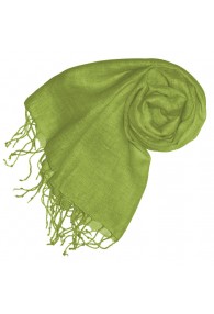 Leinenschal Unifarben Frühlingsgrün LORENZO CANA