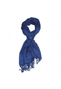 Viskose Halstuch Marineblau mit Fransen LORENZO CANA