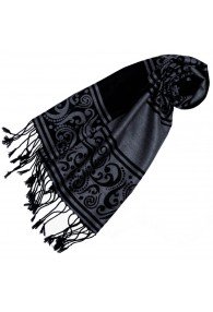 Viskose Winterschal für Herren Paisley Grau LORENZO CANA