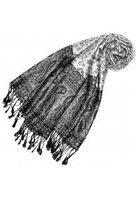 Schal Modal Elfenbeinweiß Schwarz LORENZO CANA