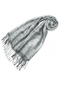 Herrenschal aus Modal in Grau Weiß Grafisch gewebt LORENZO CANA