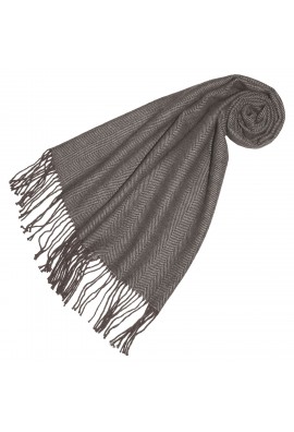 Damenschal 100% Alpaka Fischgrat braun grau LORENZO CANA