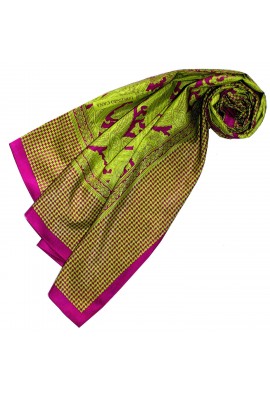 Tuch Damen Hahnentritt Paisley Hellgrün Pink LORENZO CANA