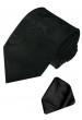 Krawattenset 100% Seide Paisley schwarz anthrazit LORENZO CANA