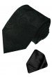 Krawattenset 100% Seide Paisley schwarz anthrazit LORENZO CANA