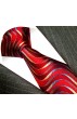 Krawatte 100% Seide Wellen rot weinrot purpurrot LORENZO CANA