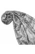 Scarf 100% Silk Paisley Grey Silver for Women LORENZO CANA 