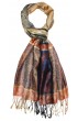 Herrenschal 100% Seide Pashmina Paisely Creme Blau Rot LORENZO CANA