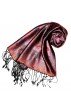 Schal 100% Seide Paisley beere orangerot blau LORENZO CANA