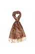 Pashmina 100% Seide Paisley rostbraun grau braun LORENZO CANA