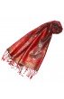 Schal 100% Seide Paisley rot rosenrot türkis LORENZO CANA
