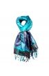 Pashmina 100% Seide Paisley rostbraun grau braun LORENZO CANA