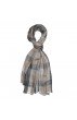 Pashmina 100% Kaschmir Karo grau hellgrau braun LORENZO CANA