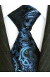 Neck Tie 100% Silk Paisley Dark Blue Black LORENZO CANA