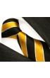 Neck Tie 100% Silk Striped Gold Black White LORENZO CANA