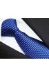 Neck Tie 100% Silk Checkered Blue White LORENZO CANA