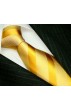 Neck Tie 100% Silk Striped Gold Orange LORENZO CANA