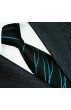 Neck Tie 100% Silk Striped Black Cyan LORENZO CANA