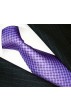 Neck Tie 100% Silk Checkered Purple LORENZO CANA