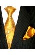 Krawattenset 100% Seide Paisley gold gelb LORENZO CANA