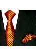 Krawattenset 100% Seide Karo orange schwarz LORENZO CANA
