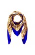 Tuch für Damen gold weiss blau Seide Floral LORENZO CANA