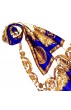Tuch für Damen gold weiss blau Seide Floral LORENZO CANA