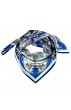 Tuch für Damen blau silber aqua Seide Floral LORENZO CANA