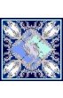 Tuch für Damen blau silber aqua Seide Floral LORENZO CANA
