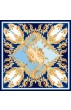 Tuch für Herren blau gold orange Seide Floral LORENZO CANA