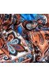 Seidenschal Damen orange blau rot Paisley LORENZO CANA