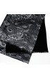 Silk Wool Scarf Paisley Black Grey Charcoal For Men LORENZO CANA